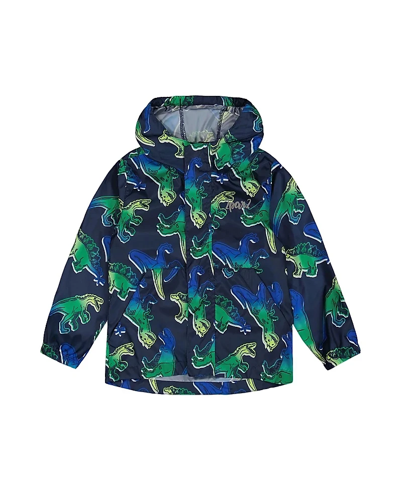 Deux par Boys' Printed Packable Dino Windbreaker - Little Kid