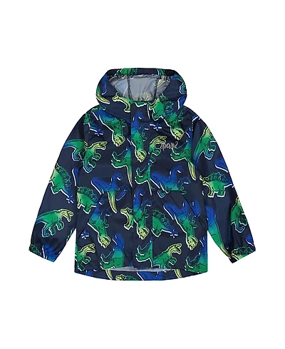 Deux par Boys' Printed Packable Dino Windbreaker - Little Kid
