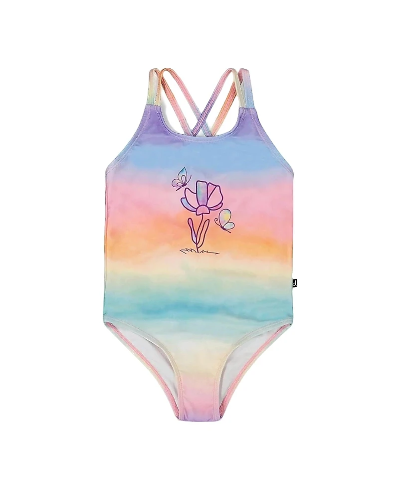 Deux par Girls' Printed One-Piece Swimsuit