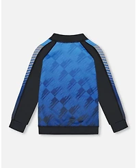 Boys' Printed Full Zip Athletic Cardigan