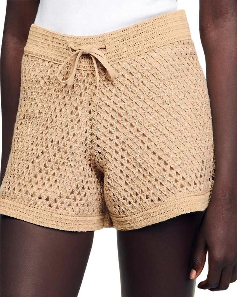 Strass Open Knit Shorts
