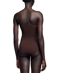 Angele Asymmetric Ribbed Leotard