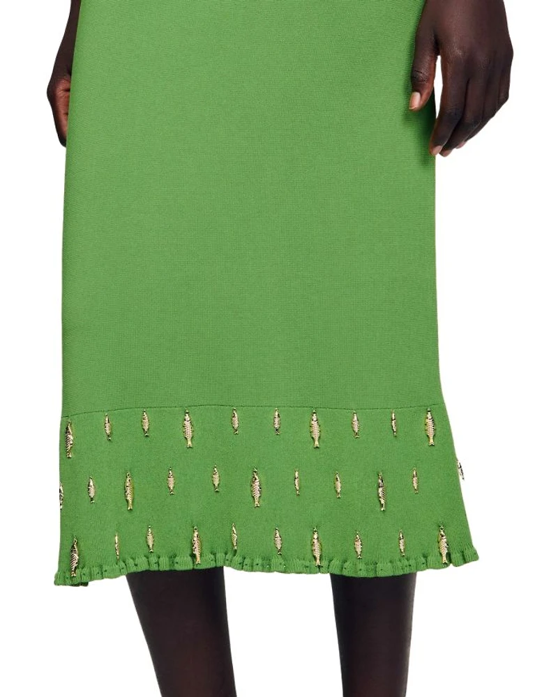 Charm Embellished Midi Skirt