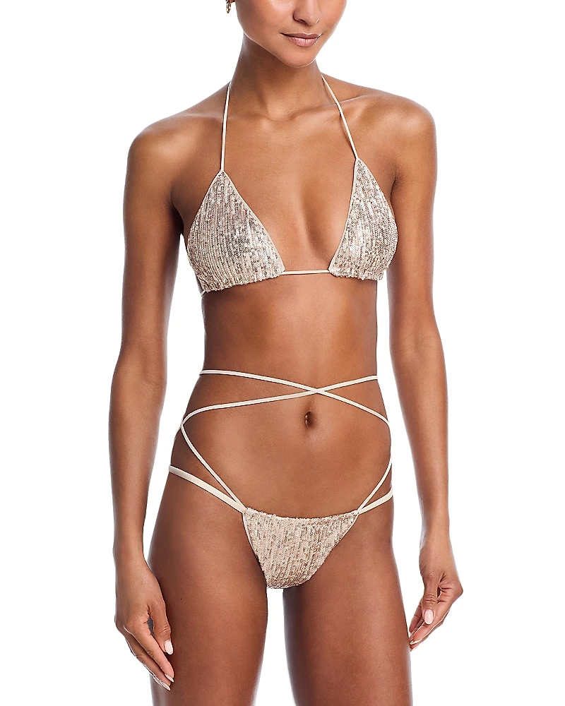 Norma Kamali Criss Cross Bikini Top & Bottom Set