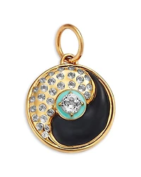 Moon & Meadow 14K Yellow Gold White Topaz Yin Yang Charm