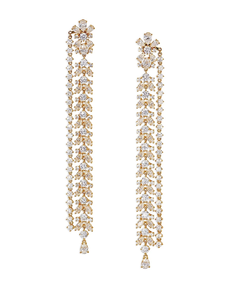 Nadri Starlet Extra Long Linear Earrings