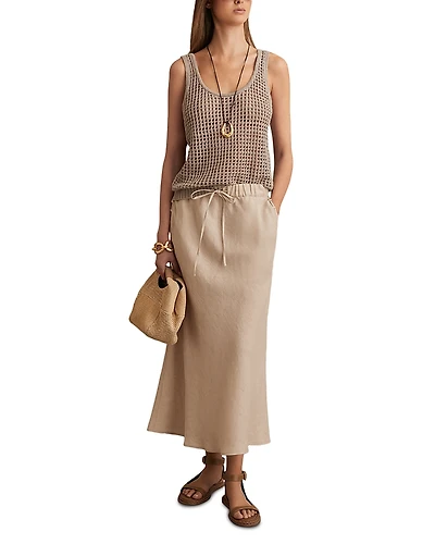 Reiss Roxi Linen Slip Skirt