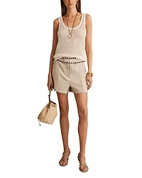 Fawn Linen Braided Waistband Shorts