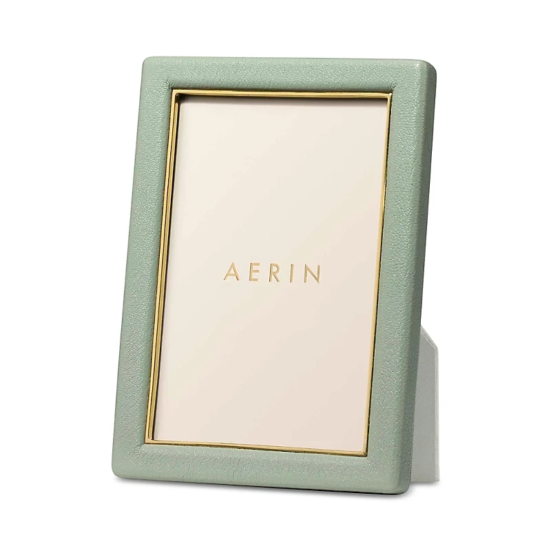 Aerin Piero Eucalyptus Leather Frame, 4 x 6