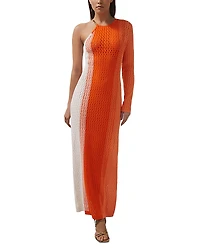 Reiss Rena One Sleeve Knitted Stripe Dress