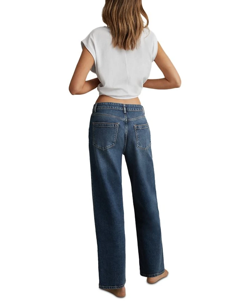 Selin Straight Leg Mid Rise Jeans Blue