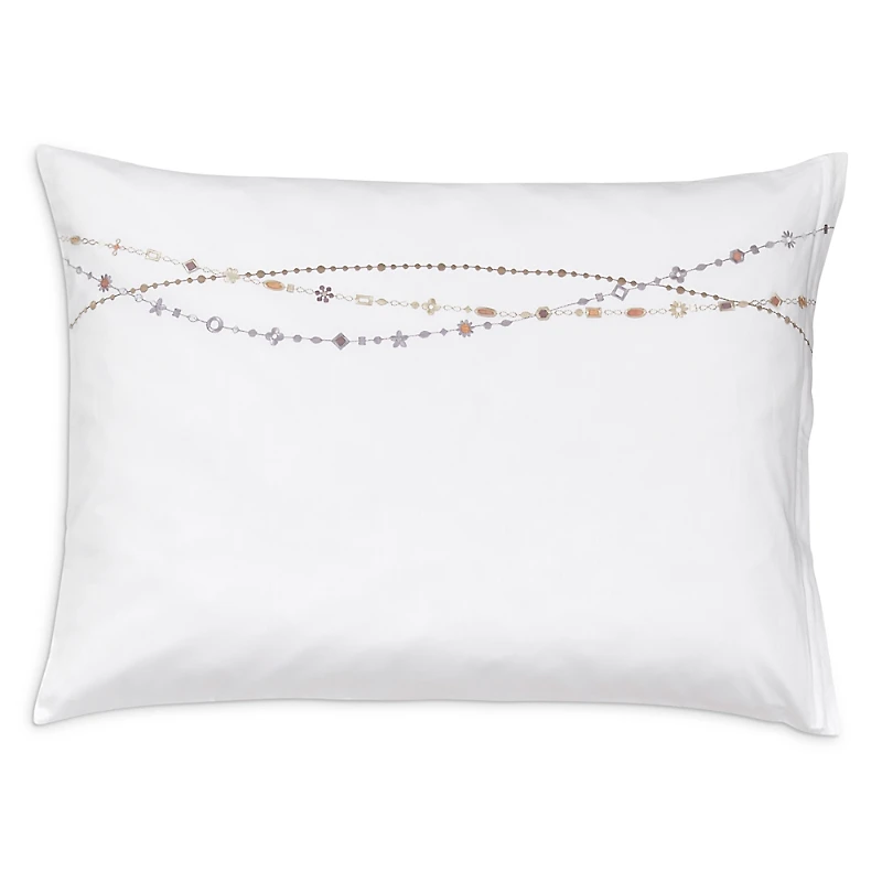 Christian Fischbacher Juwel Embroidered Sateen Standard Pillowcase
