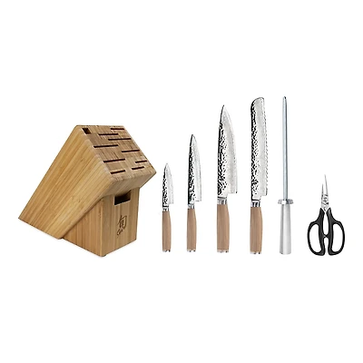 Shun Premier Blonde 7 Pc Essential Knife Block Set