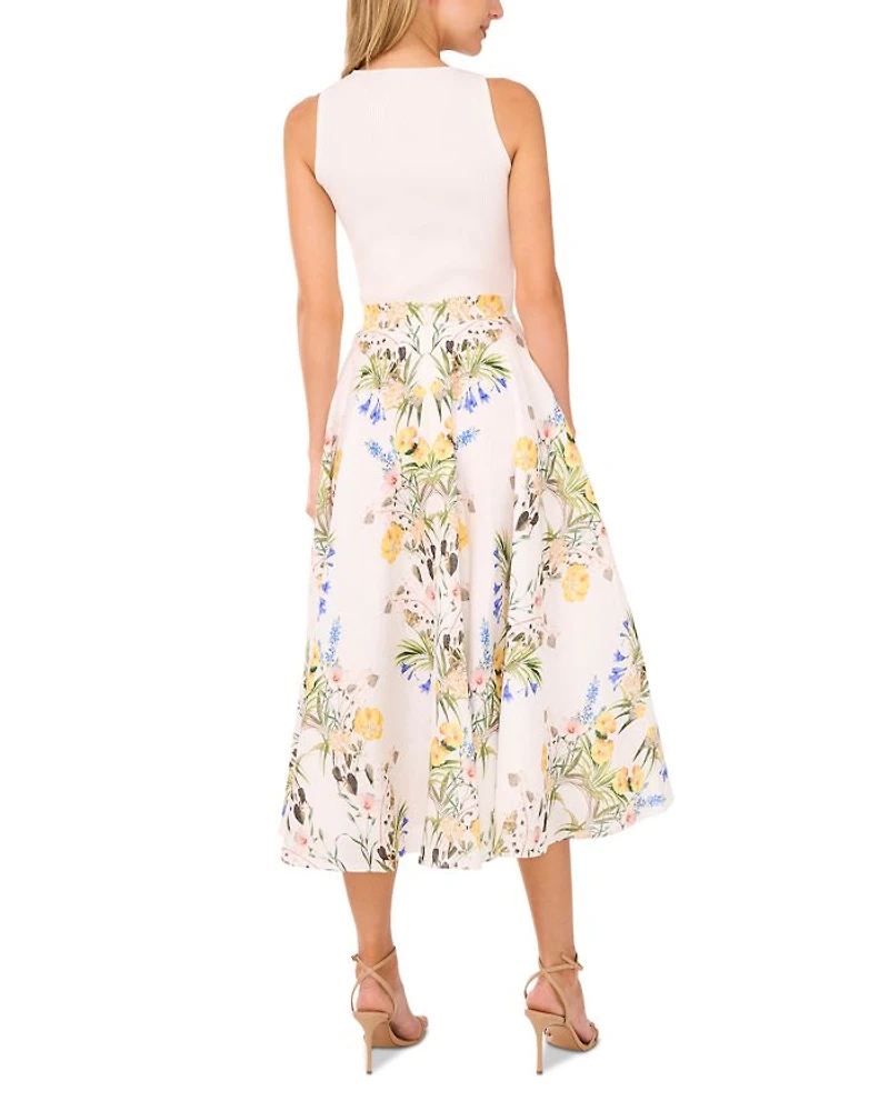 Linen A Line Midi Skirt