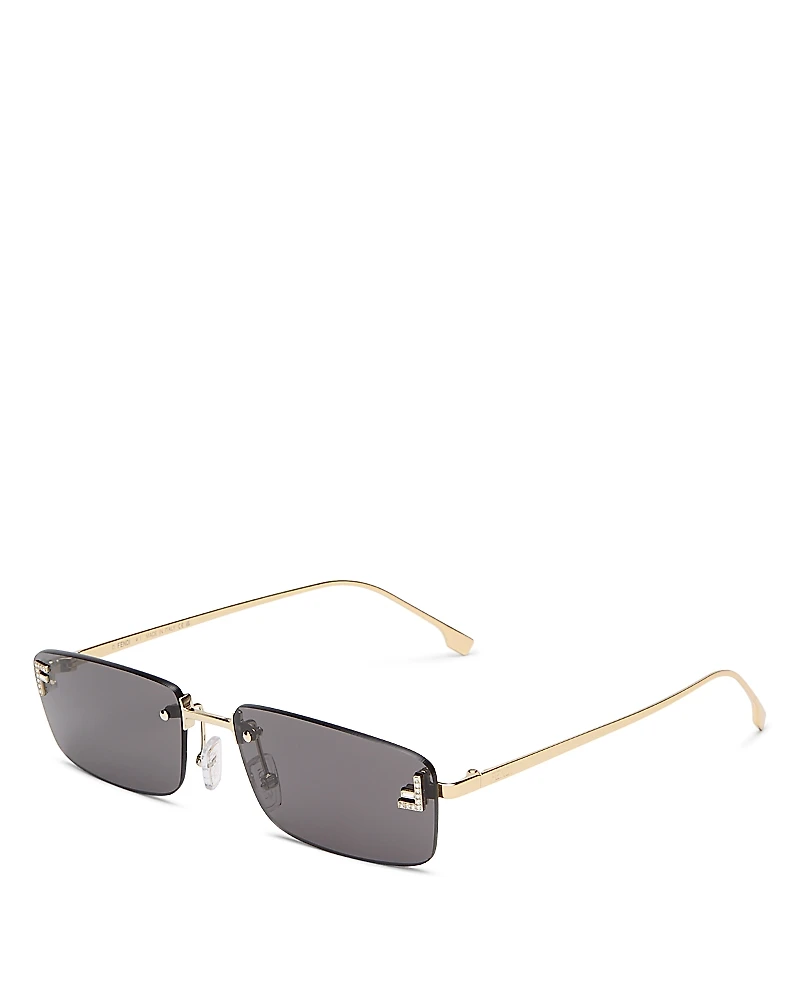 Fendi First Crystal Rectangle Sunglasses, 54mm