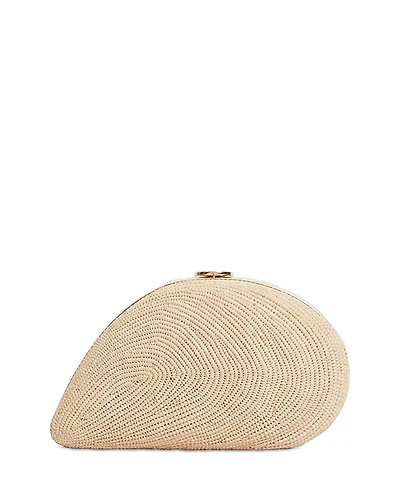 Simkhai Bridget Raffia Oyster Shell Clutch