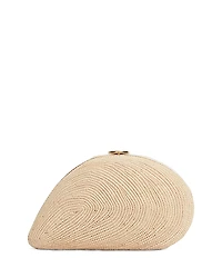 Simkhai Bridget Raffia Oyster Shell Clutch