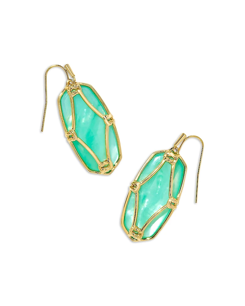 Kendra Scott Elle Lattice Framed Mother Of Pearl Drop Earrings