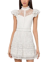 Alice and Olivia Vernita Embroidered Mini Dress