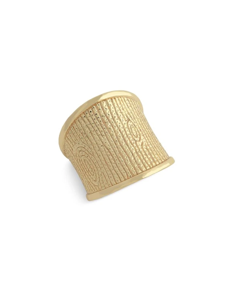 Enchanted Forest 18K Yellow Gold Plated Bark Ring