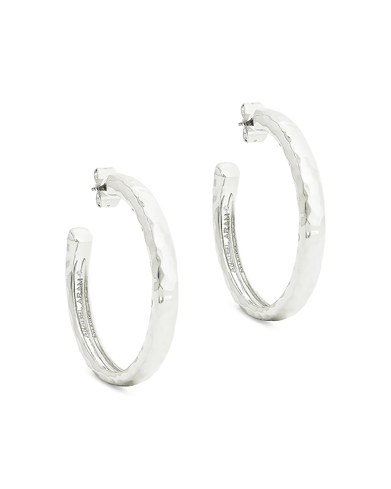 Anabel Aram Farrier Sterling Silver Hoop Earrings, 1.5 diameter