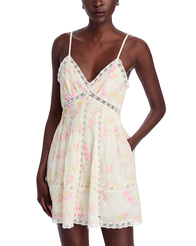 LoveShackFancy Docila Lace Trim Dress