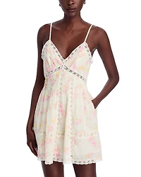 LoveShackFancy Docila Lace Trim Dress