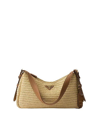 Prada Aimee Large Crochet and Leather Bag
