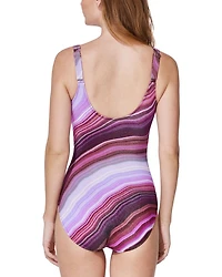 Marble Dreams Square Neck One Piece Swimsuit