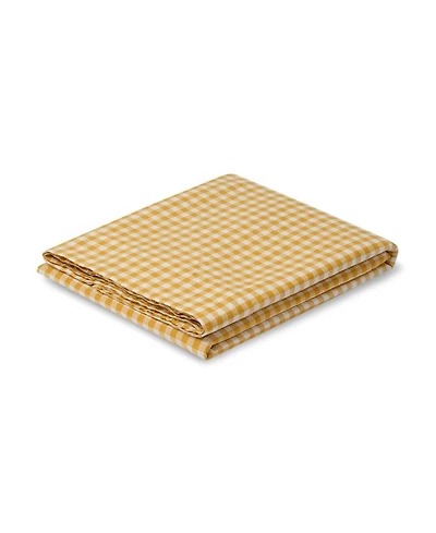 Gingham Linen Blend Flat Sheet, Queen