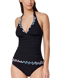 Layla Tricolore Solid Halter Tankini Top