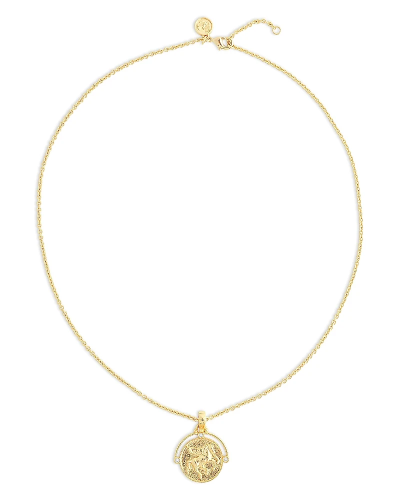 Anabel Aram Pave Pegasus Coin Pendant Necklace, 16-17