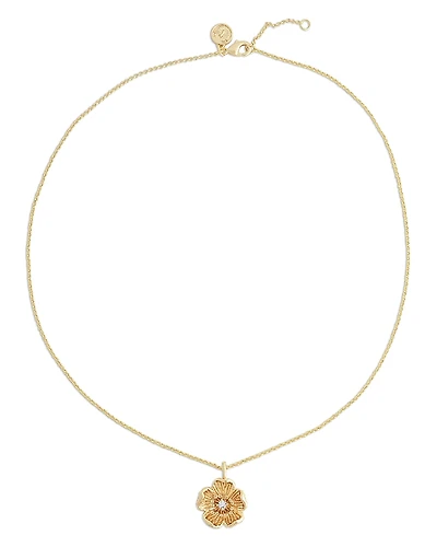 Anabel Aram Wildflowers Pave Flower Pendant Necklace