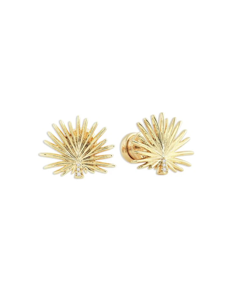 Pavé Palm Stud Earrings