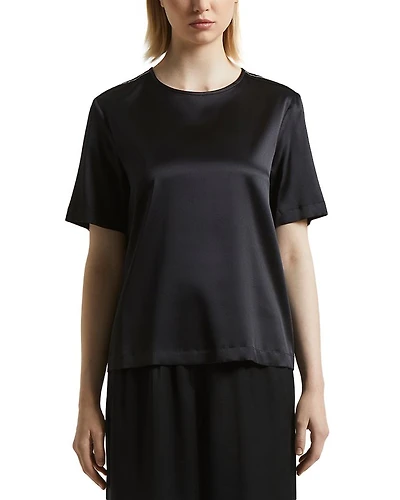 Silk Blend Short Sleeve Blouse