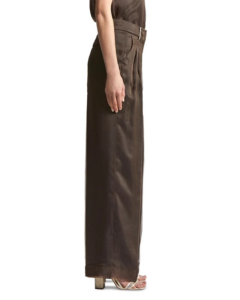 Silk Blend Wide Leg Pants