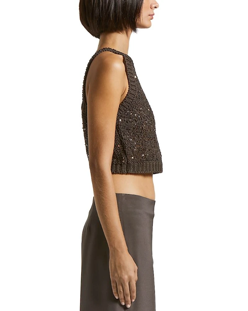 Sequin Knitted Crop Top