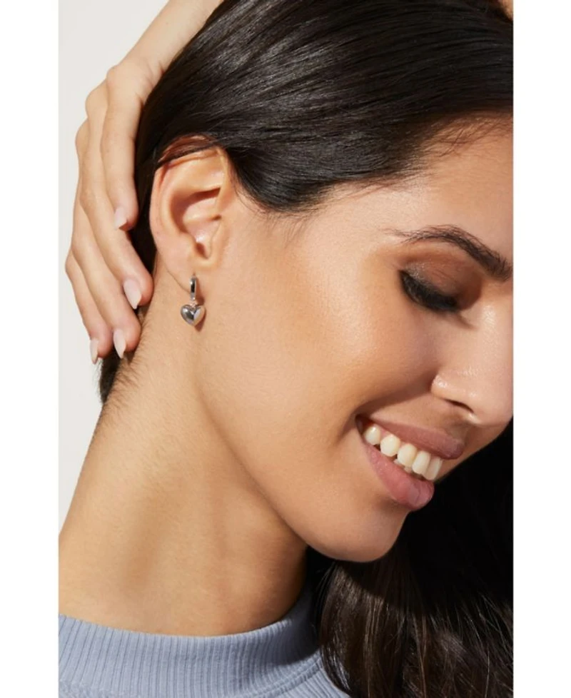 Jessica Puffed Heart Hoops