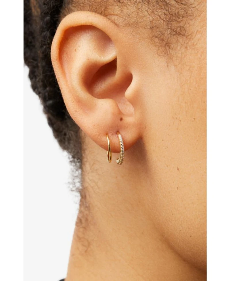 Harley Pave Double Hoop Earrings