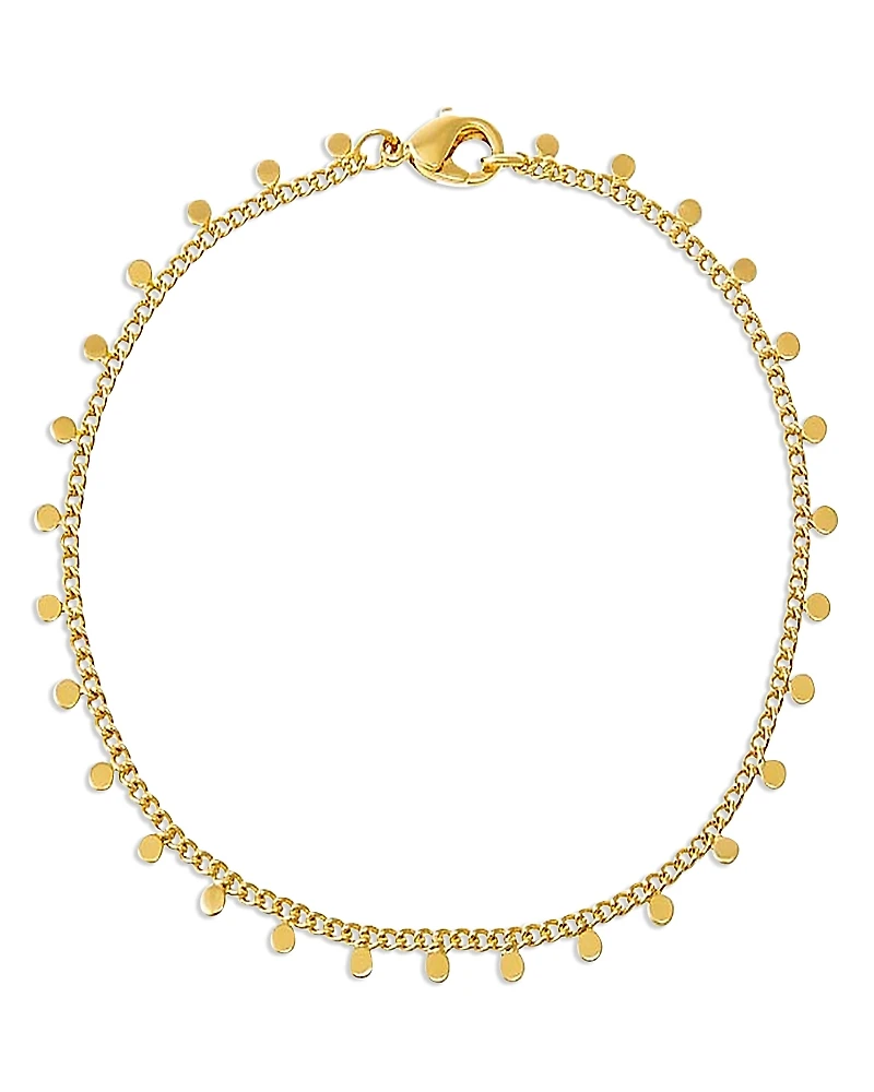 By Adina Eden Solid Dangling Discs Cuban Link Bracelet