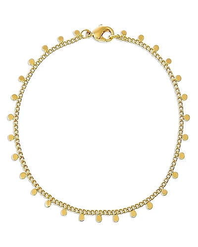 By Adina Eden Solid Dangling Discs Cuban Link Bracelet