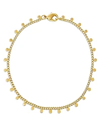 By Adina Eden Solid Dangling Discs Cuban Link Bracelet