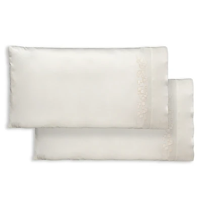 Dea Luxury Linens Matera Embroidered King Pillowcase, Pair