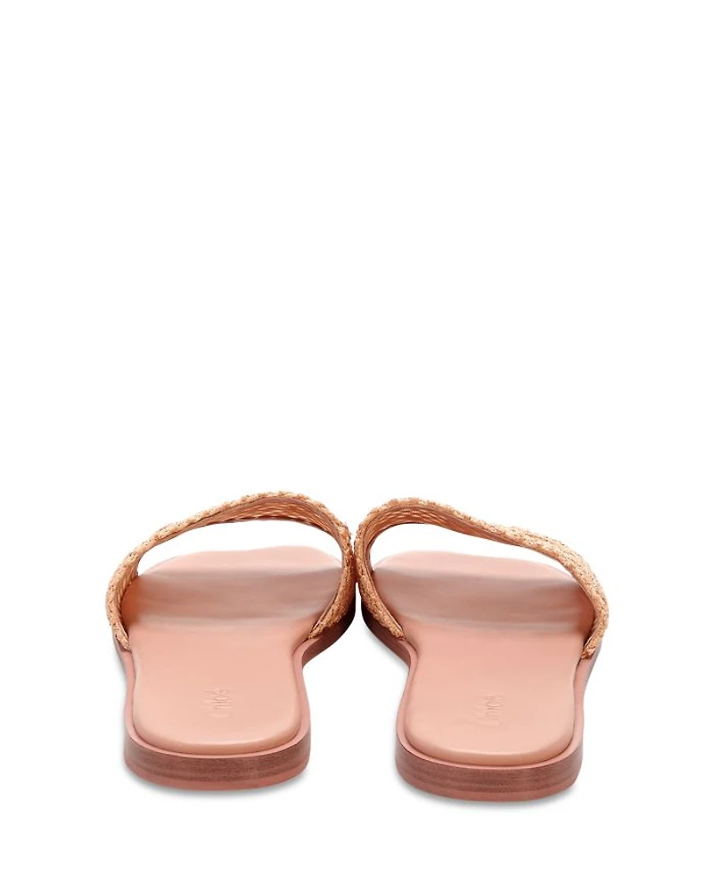 Women's Flower Raffia Slide Sandals
