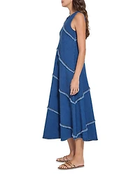 Mirabella Denim Fringe Midi Dress