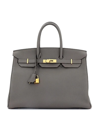 Pre-Owned HERMES Birkin Handbag Grey Togo with Gold Hardware