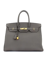 Pre-Owned HERMES Birkin Handbag Grey Togo with Gold Hardware