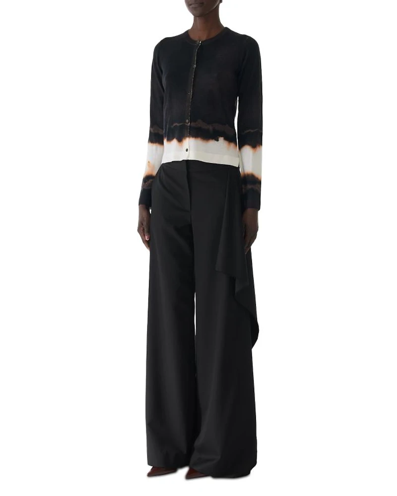 Burned Stripe Wool Cardigan