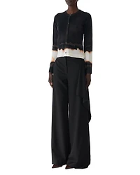 Burned Stripe Wool Cardigan