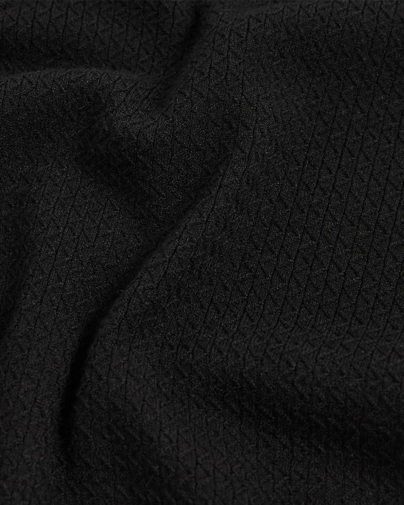 Textured Open Collar Polo Sweater